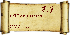 Báber Filotea névjegykártya